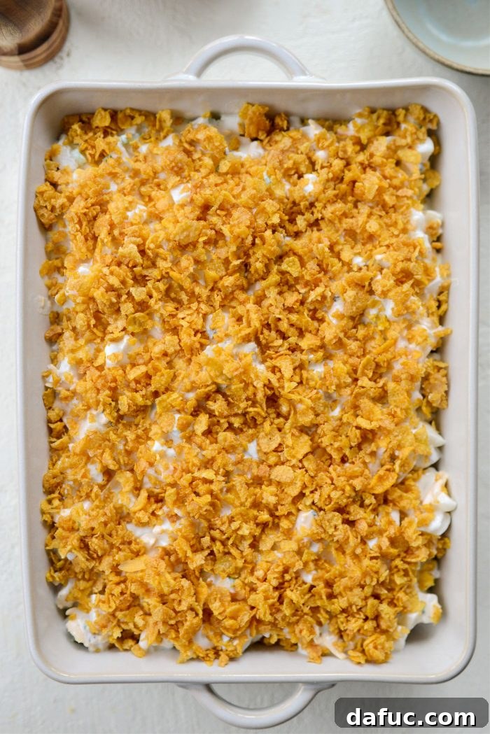 Mel's Golden Cheesy Potato Bake 16 sprinkle with cornflakes