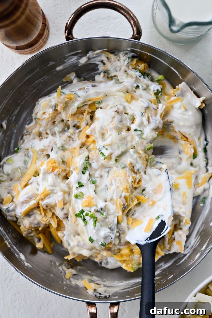 Mel's Golden Cheesy Potato Bake 7 stir to combine