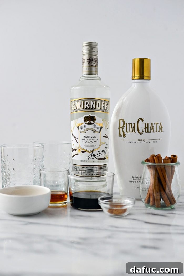 ingredients for ingredients for Cinnamon White Russian