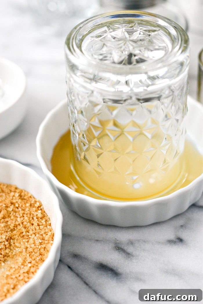dip glass in syrup