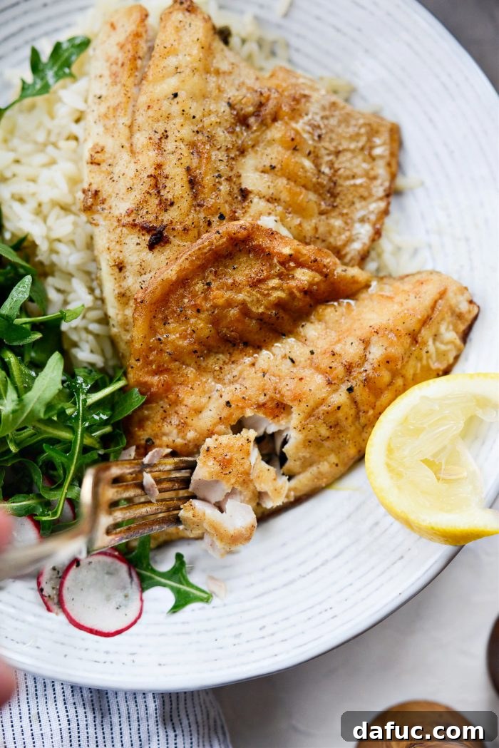 Pan-Seared Perch with Lemon Brown Butter 19 Final presentation of Lemon Brown Butter Perch