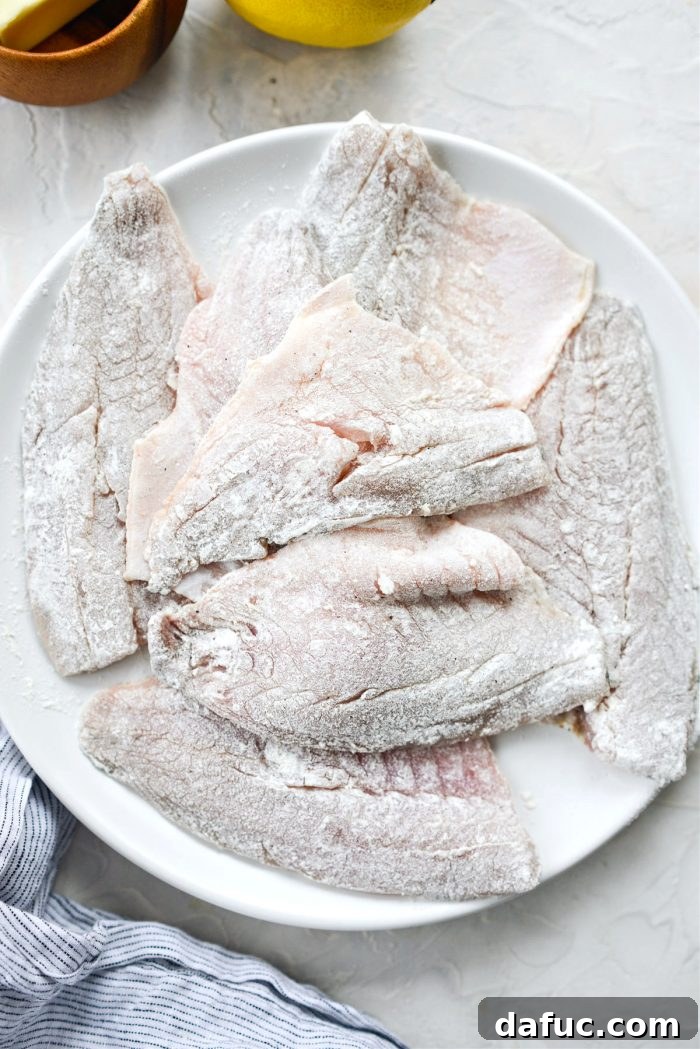 Pan-Seared Perch with Lemon Brown Butter 10 Dredged fish fillets set aside