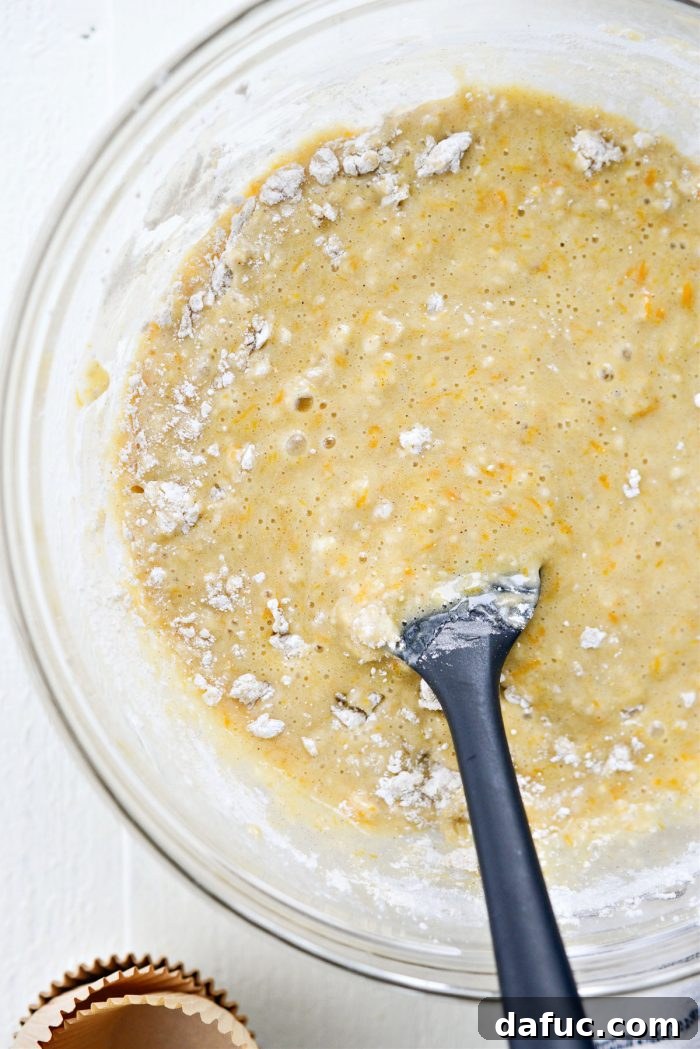 Fragrant Orange Cardamom Gems 14 Muffin batter, just combined with a few lumps