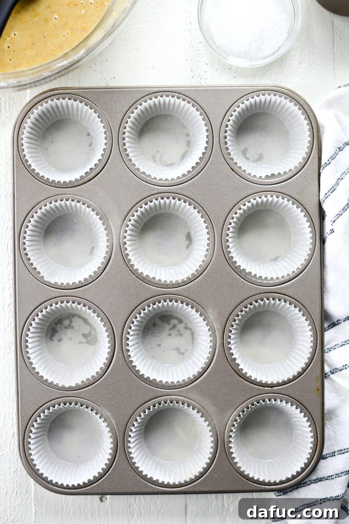 Fragrant Orange Cardamom Gems 5 Muffin pan lined with paper cups for baking
