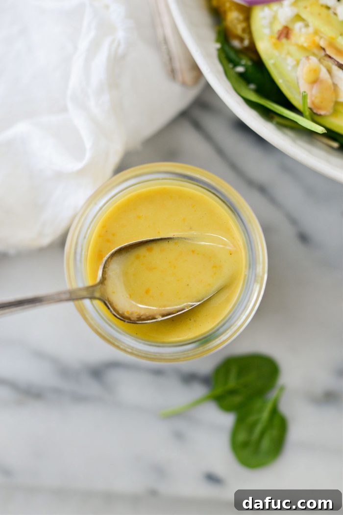 Citrus Vinaigrette poured into a bowl