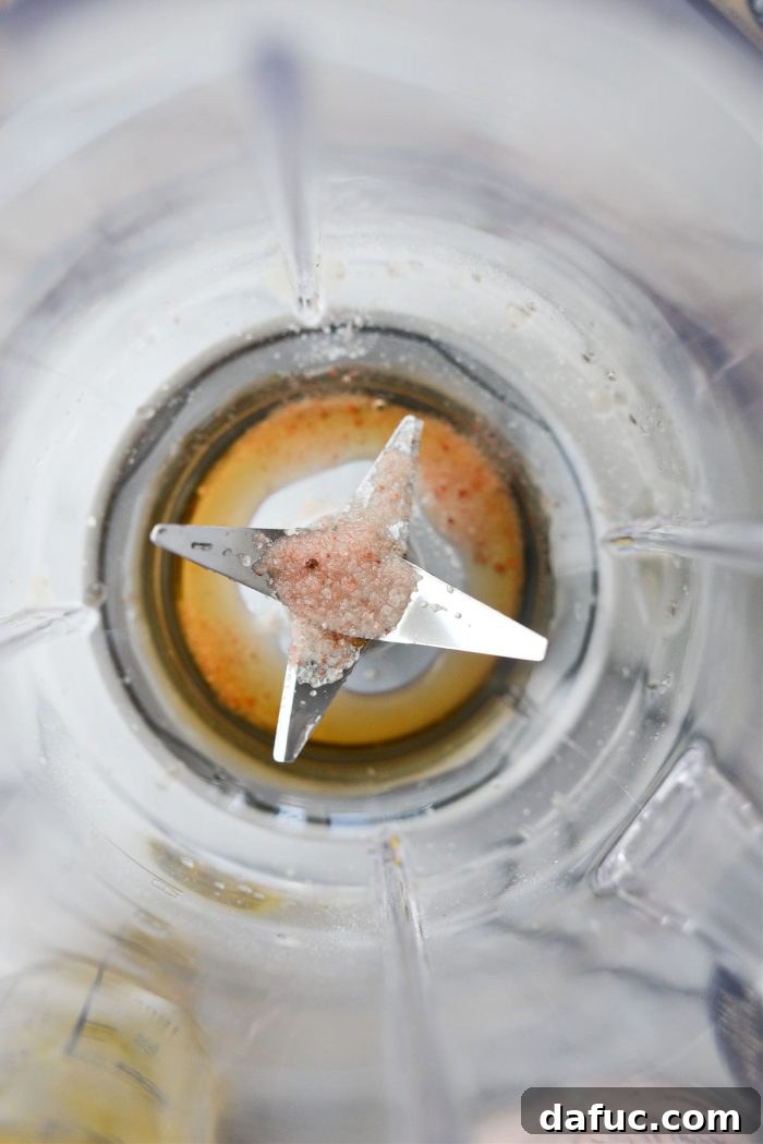 Salt and vinegar in a blender