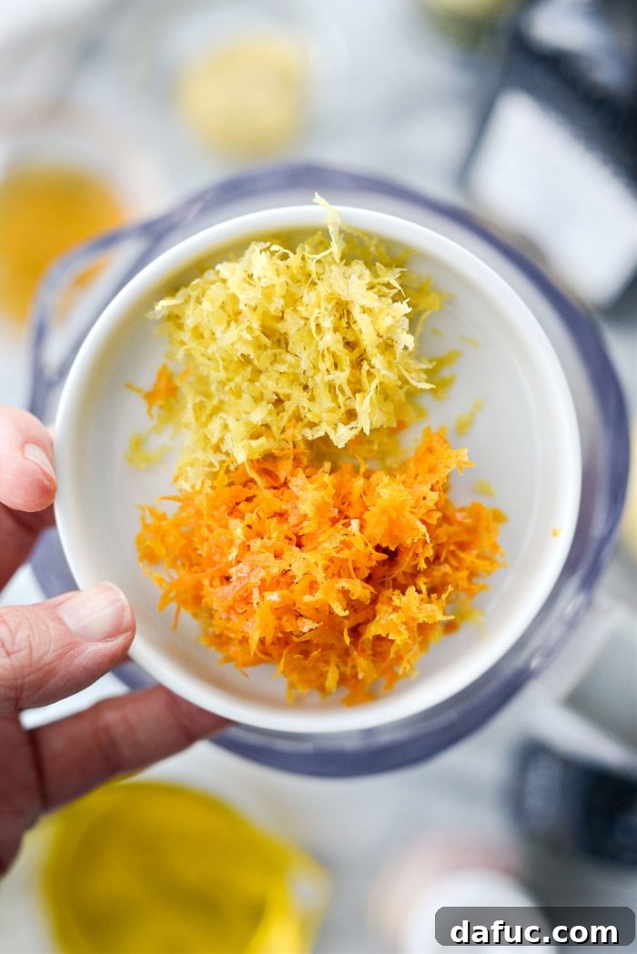 Zesting an orange