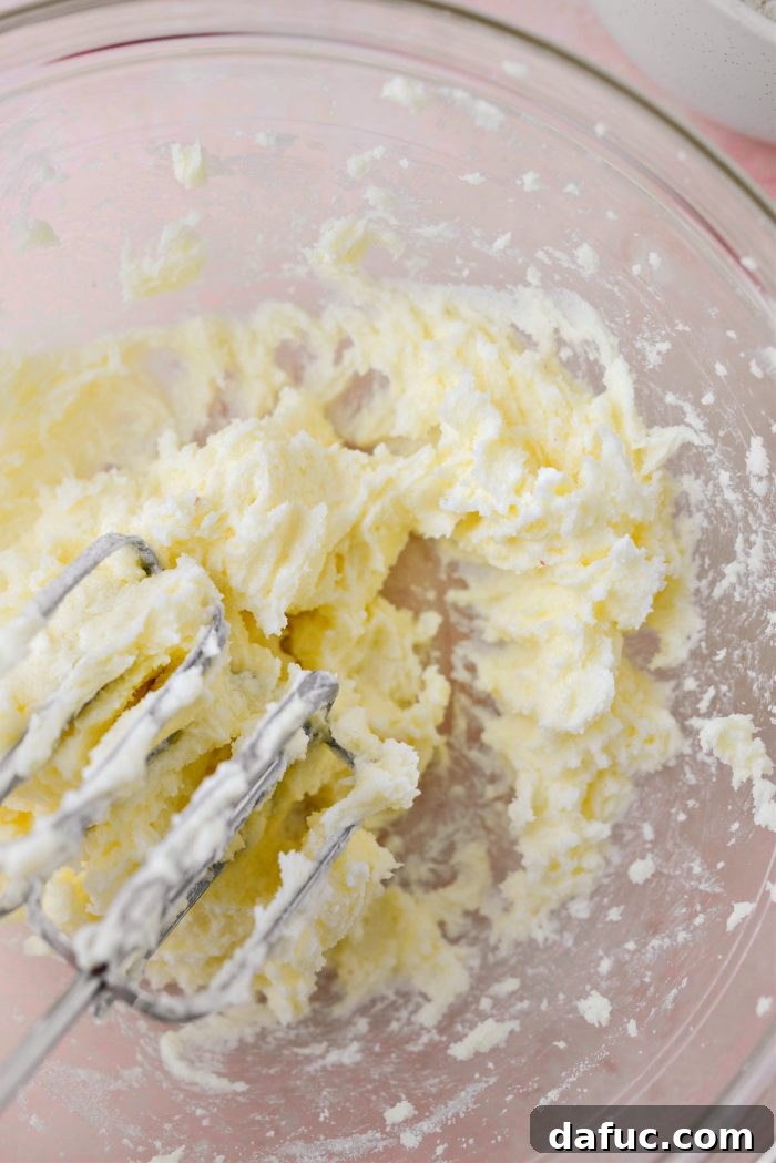 Jam Filled Butter Heart Cookies 6 Unsalted butter, granulated sugar, and fine sea salt being thoroughly creamed together in a stand mixer until the mixture is light and fluffy.