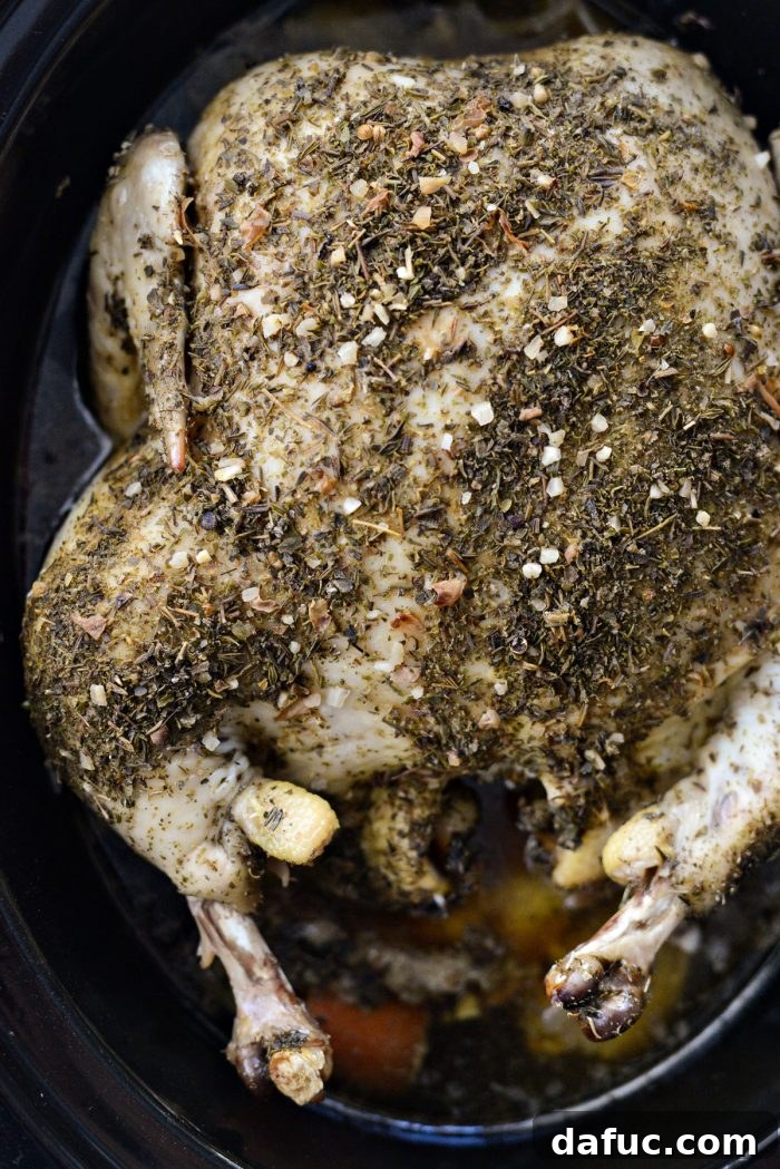 Fall-Off-The-Bone Slow Cooker Chicken 2 Slow Cooker Whole Chicken, cooked to perfection