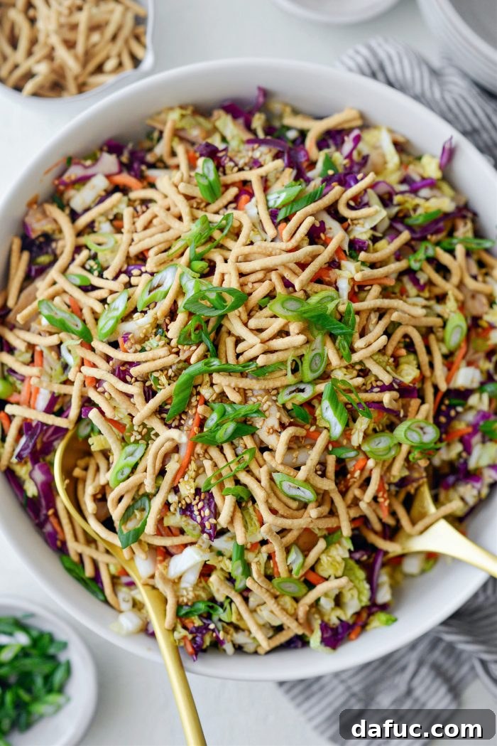Crunchy Asian Chicken Salad 2 Delicious and healthy Chinese Chicken Salad with crispy noodles and toasted sesame seeds