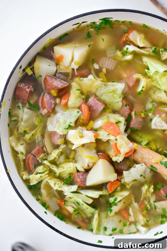 Stir and serve Kielbasa Potato Leek Soup