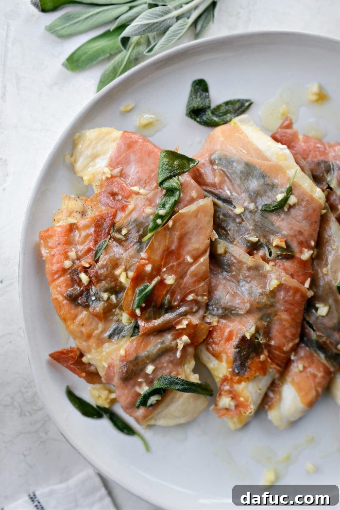 Garlic Prosciutto Sage Chicken, a simple and elegant pan-fried chicken dish