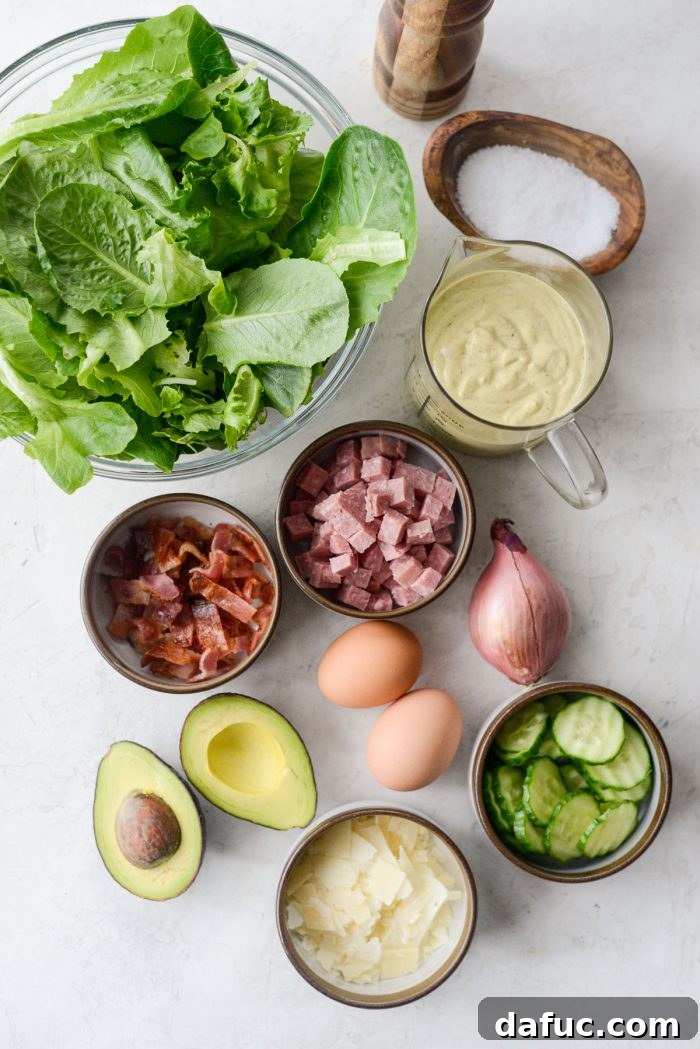 Overhead view of Shoreline Salad showcasing its fresh ingredients