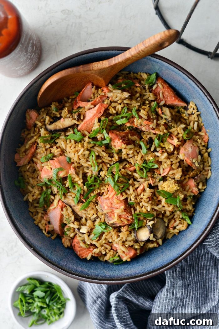 Golden Salmon Fried Rice 20 Air Fryer Sriracha Salmon