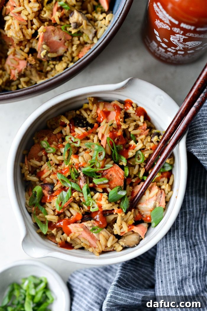 Golden Salmon Fried Rice 21 Air Fryer Sriracha Salmon