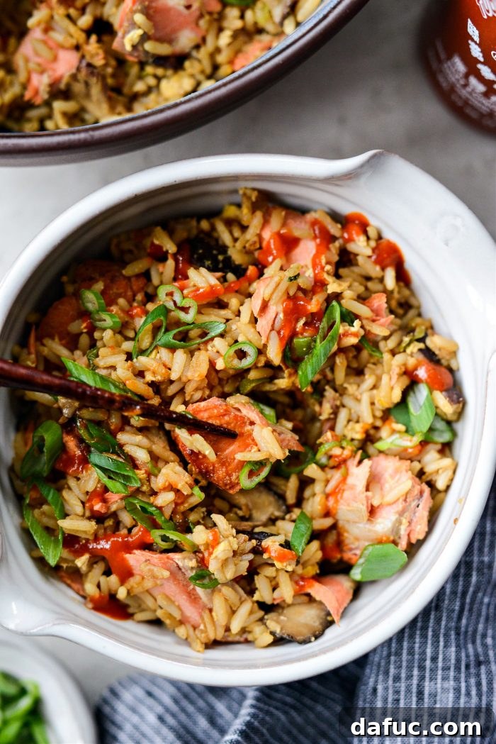Golden Salmon Fried Rice 22 Air Fryer Sriracha Salmon