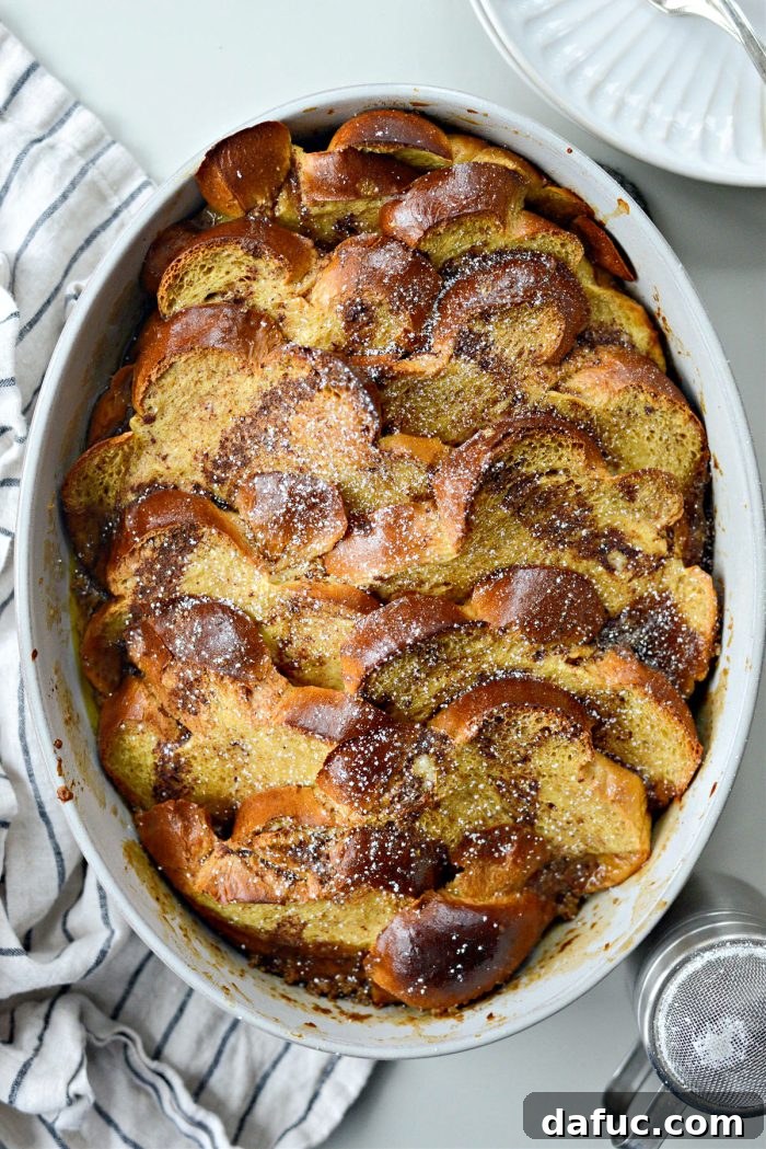 Caramelized Brown Sugar Baked French Toast 2 Baked Brown Sugar French Toast in a baking dish