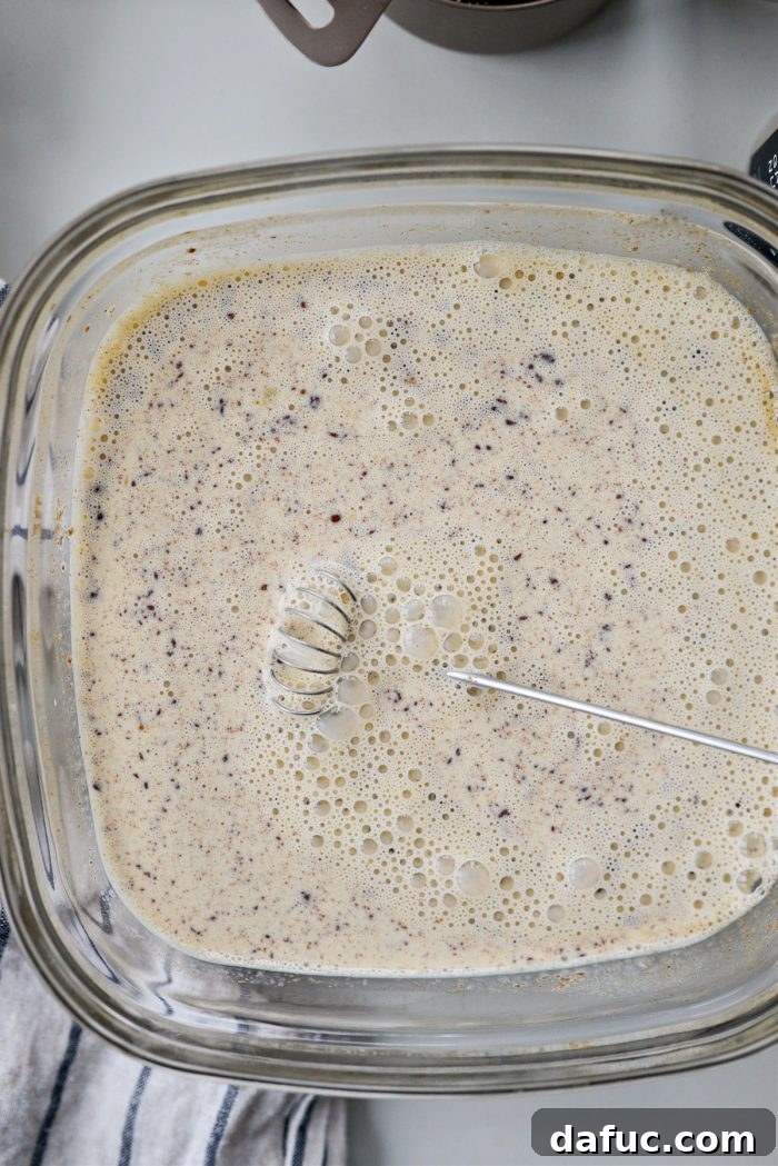 Caramelized Brown Sugar Baked French Toast 12 Thoroughly whisked French toast custard