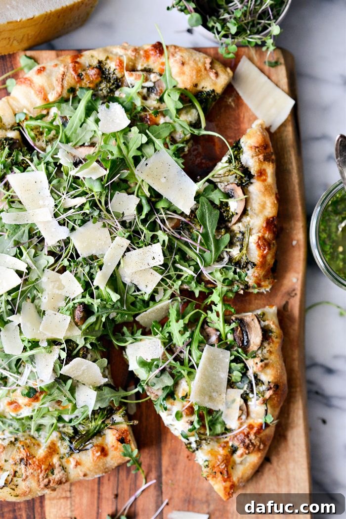Green Forest Pizza, a vibrant vegetarian pizza with homemade chimichurri
