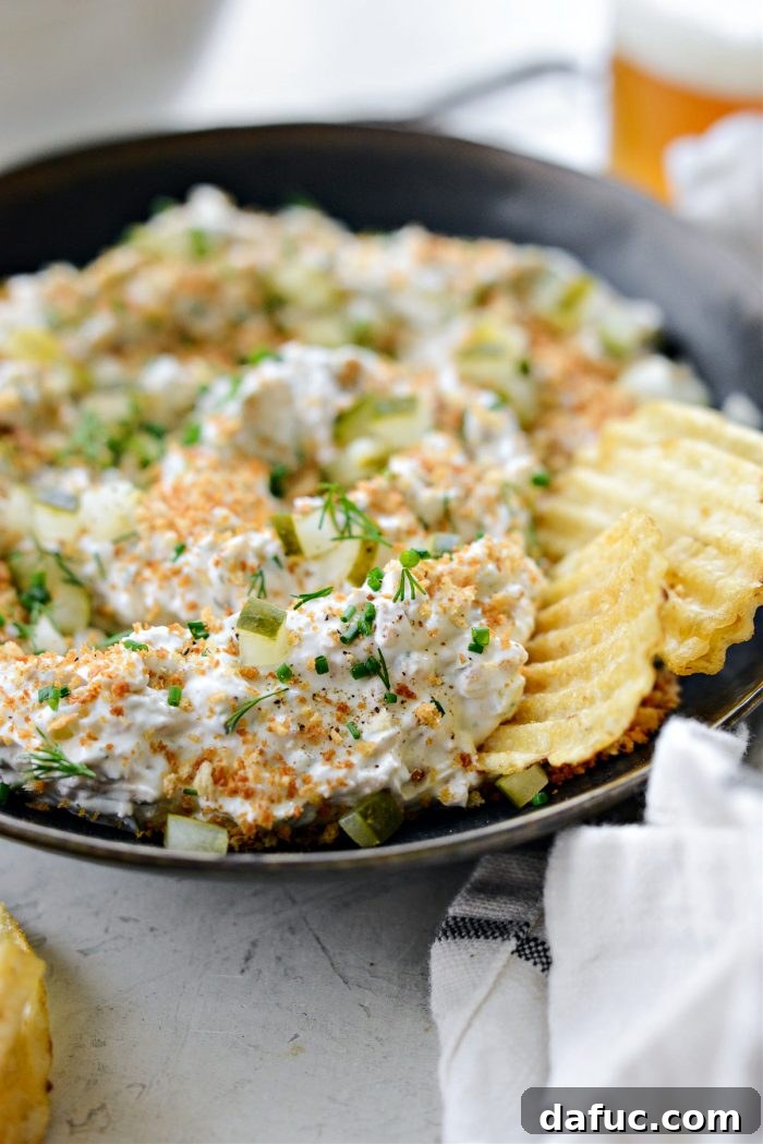 Southern Fried Pickle Ranch Dip 3 Fried Pickle Ranch Dip served with chips
