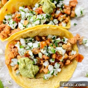 Chicken Street Tacos with a vibrant onion salsa