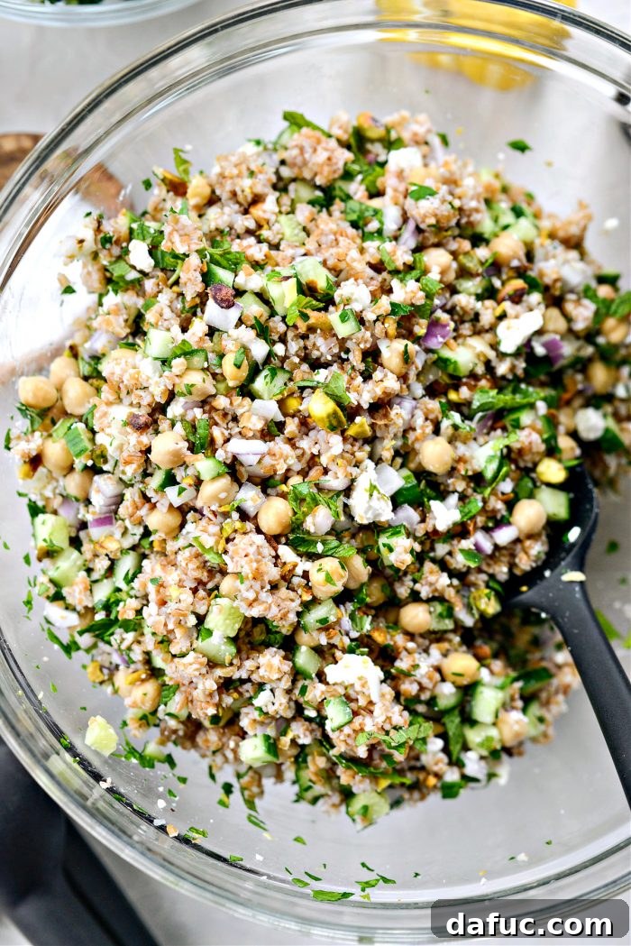 Fully tossed Jennifer Aniston Salad ready to be served