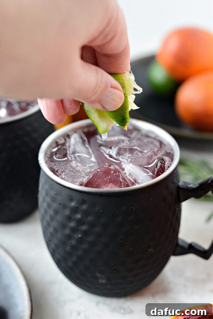 Crimson Blood Orange Mule 11 Squeeze in a wedge of lime