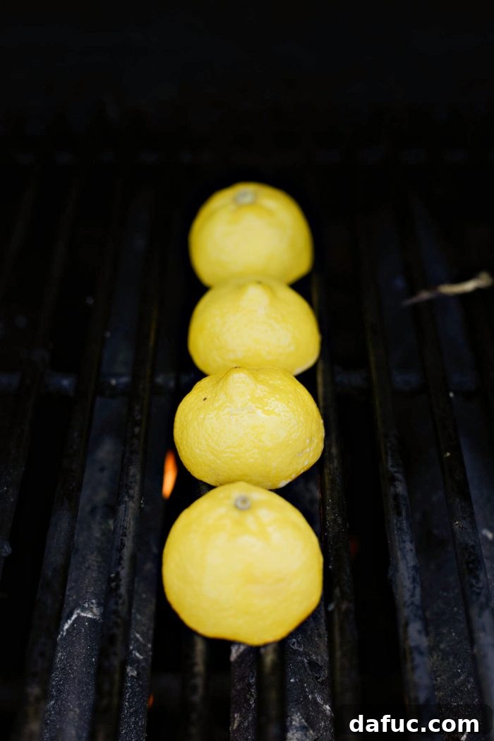 Charred Ramps Perfection 20 Lemon halves charring on the hottest part of the grill