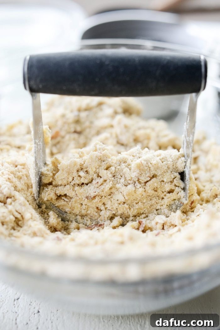 Blackberry Almond Crumble Bars 9 Streusel mixture with butter cut in, forming coarse crumbs