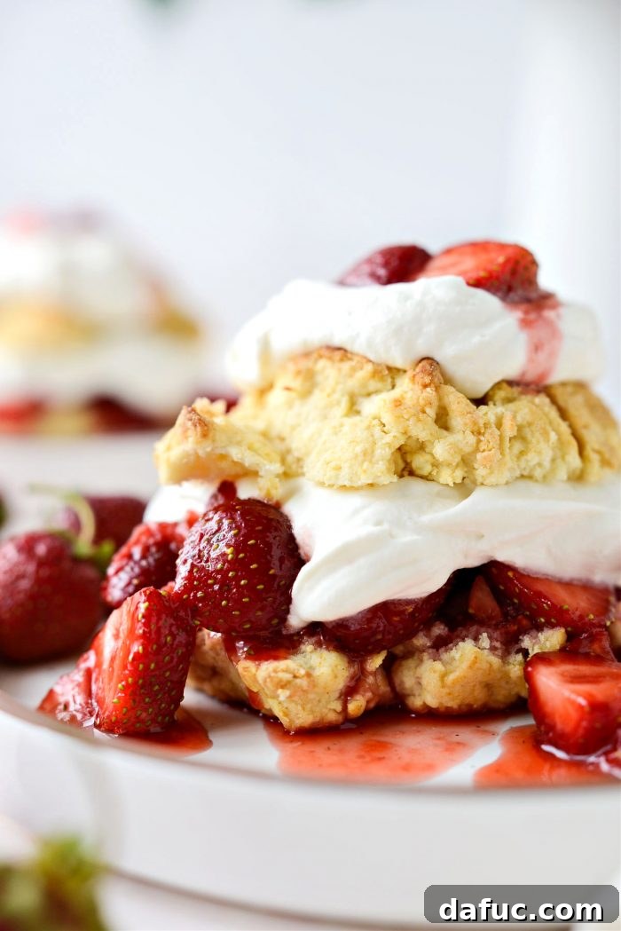 Freshly Baked Strawberry Dream 3 Delicious homemade strawberry shortcake layers