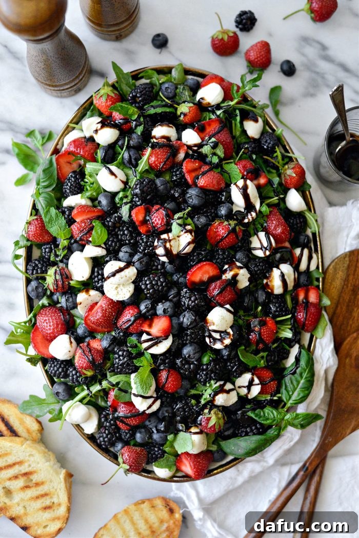 Summer Berry Caprese Salad 2 Vibrant Berry Caprese Salad on a Platter