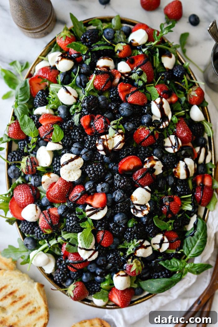 Summer Berry Caprese Salad 13 Berry Caprese Salad ready for serving