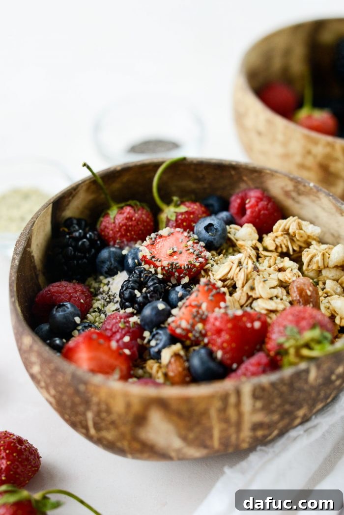 Decadent Strawberry Cheesecake Granola Bowl 11 Finished Strawberry Cheesecake Granola Bowl, ready to enjoy