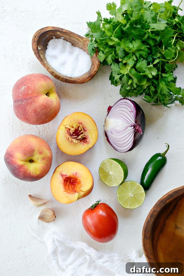 Summer Peach Salsa 4 Fresh Peach Salsa ingredients