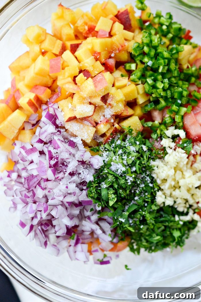 Summer Peach Salsa 6 add salt and lime juice