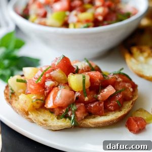 Heirloom Tomato Bruschetta with fresh basil and garlic oil