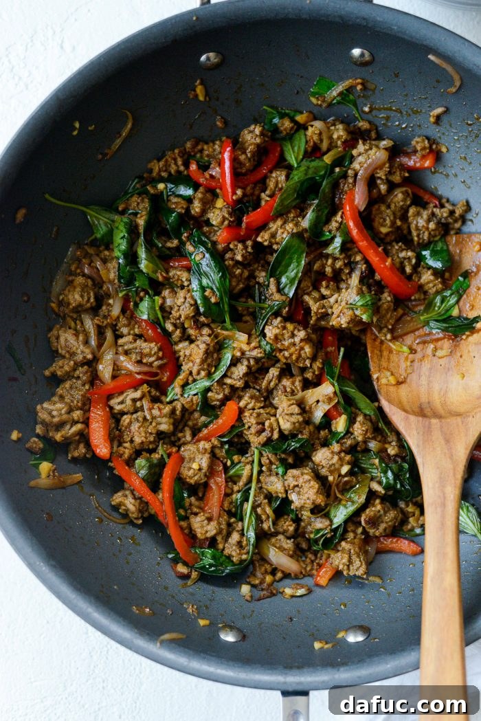 Fragrant Thai Basil Beef 15 stir-fry until wilted