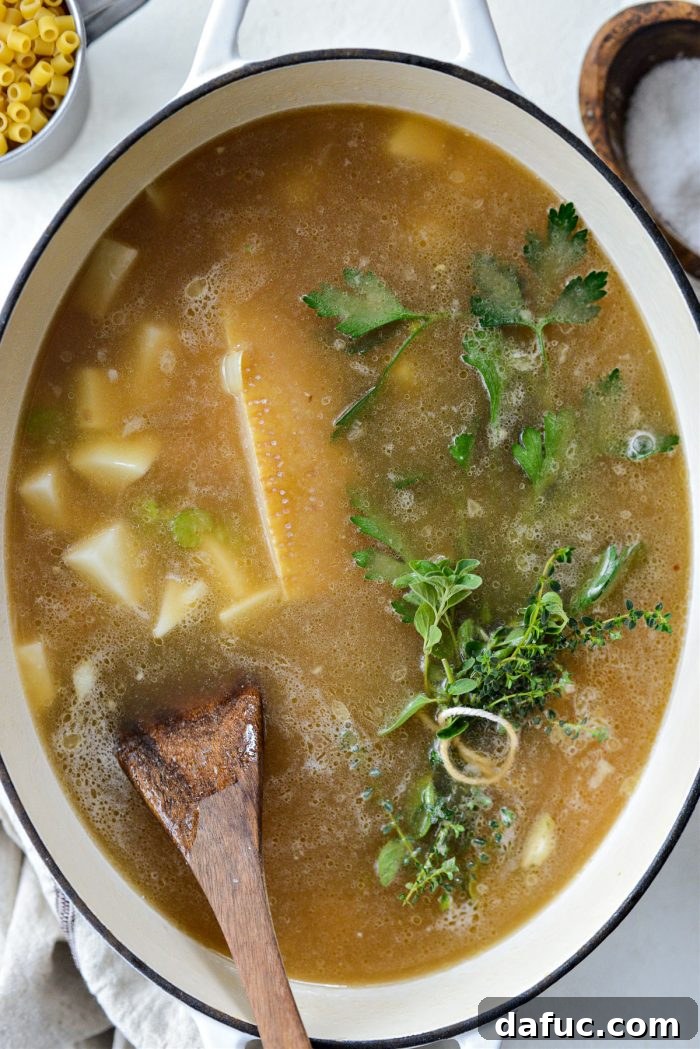 Silken Pasta e Fagioli 16 stir soup and bring to a simmer