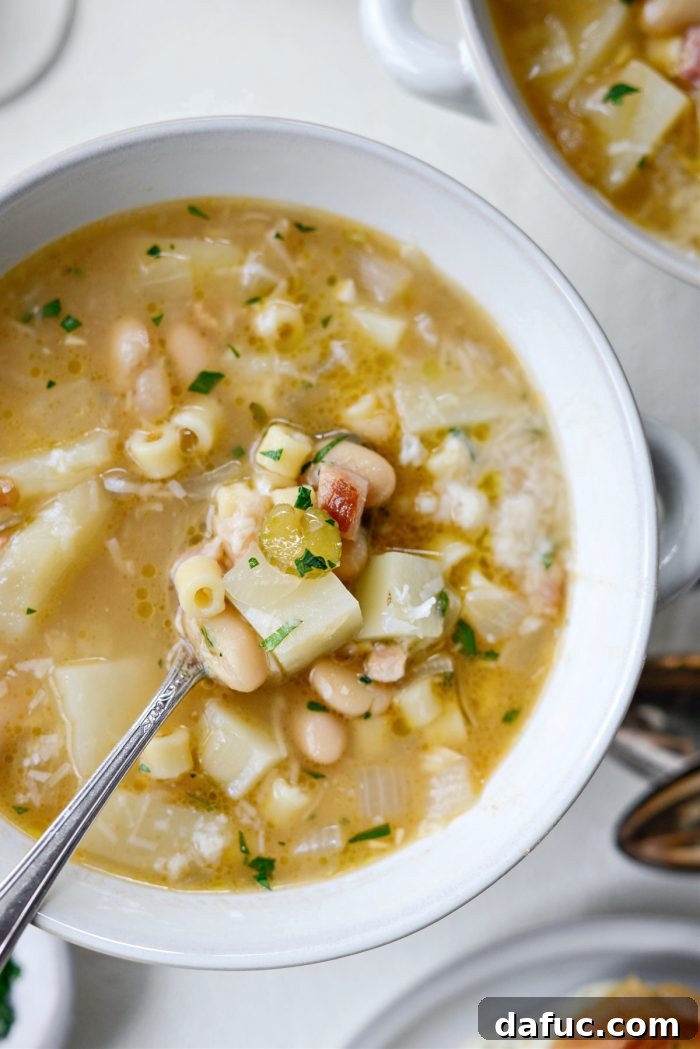 Silken Pasta e Fagioli 24 White Pasta e Fagioli overhead shot