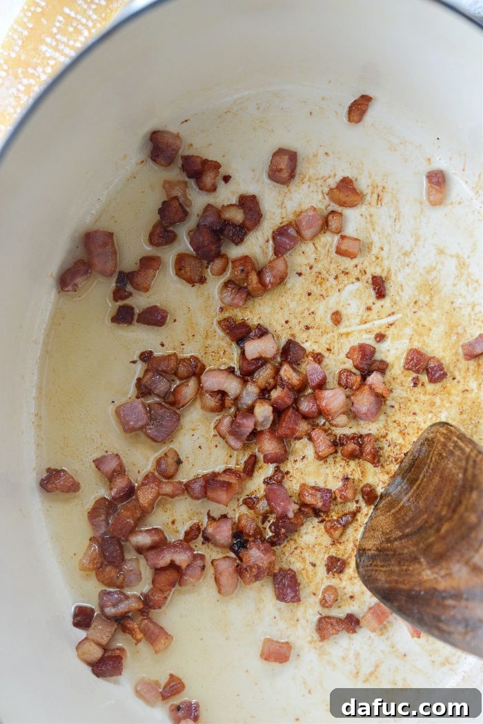 Silken Pasta e Fagioli 8 crispy pancetta removed to paper towel lined plate
