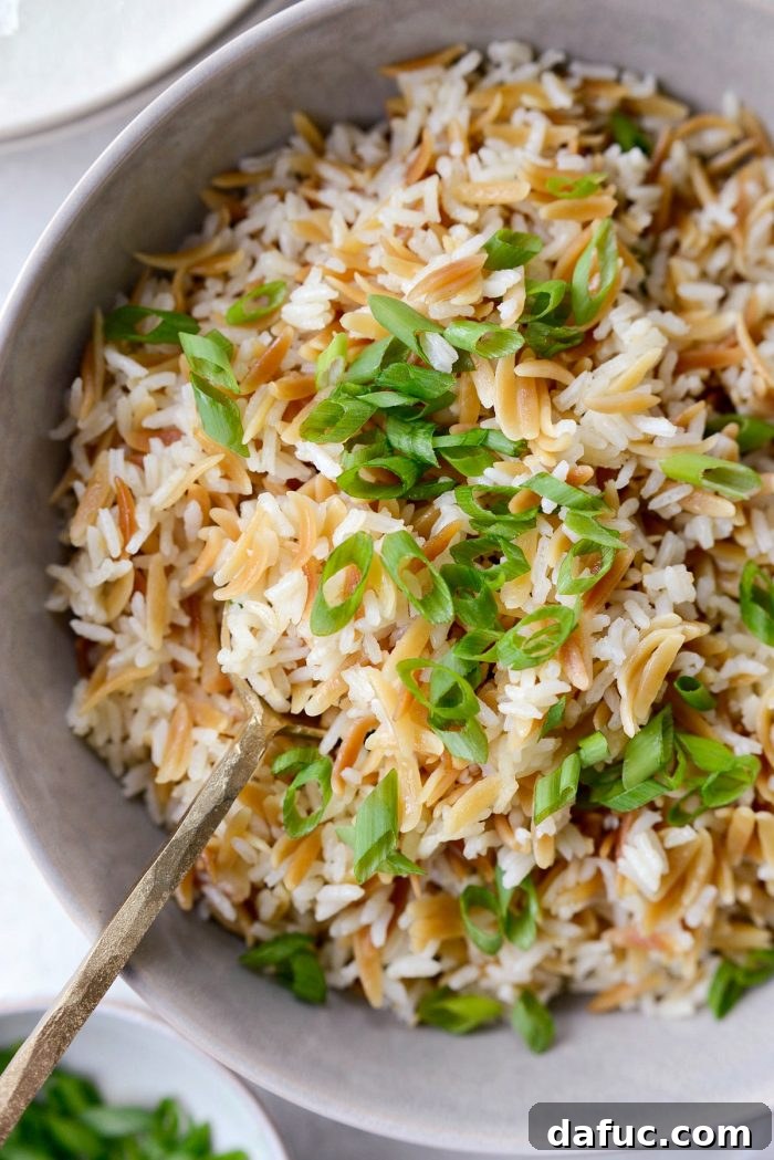 Delicious and Fluffy Rice Pilaf with Orzo - SimplyScratch.com's Easy Side Dish Recipe
