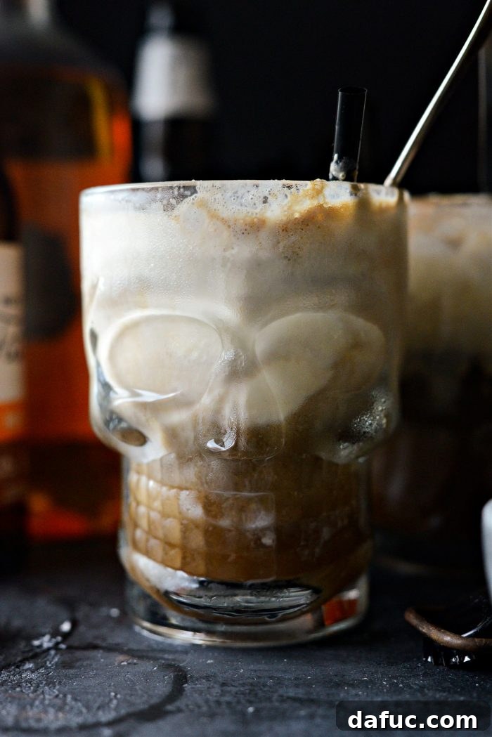 Red Hot Root Beer Float 14 Nearly empty glass skull mug after enjoying the float