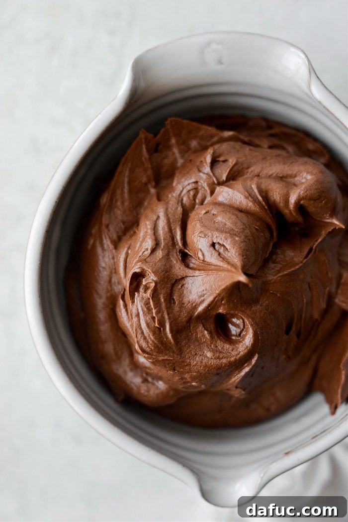 Decadent Chocolate Cloud 2 Bowl of Whipped Chocolate Buttercream