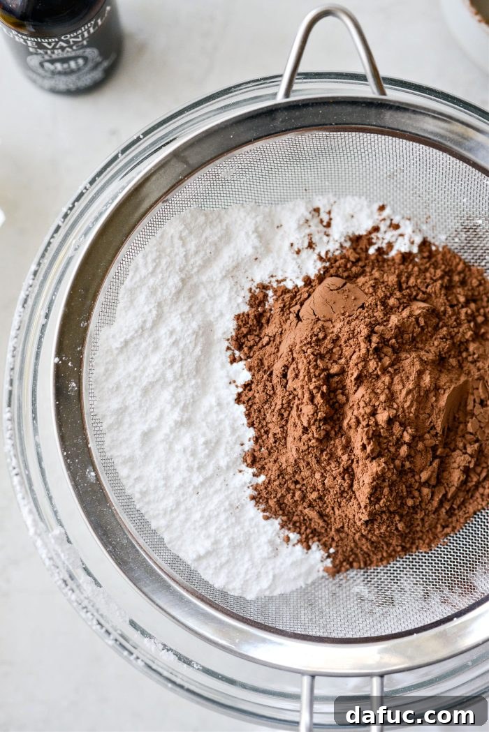 Decadent Chocolate Cloud 4 Sift powdered sugar and cocoa powder