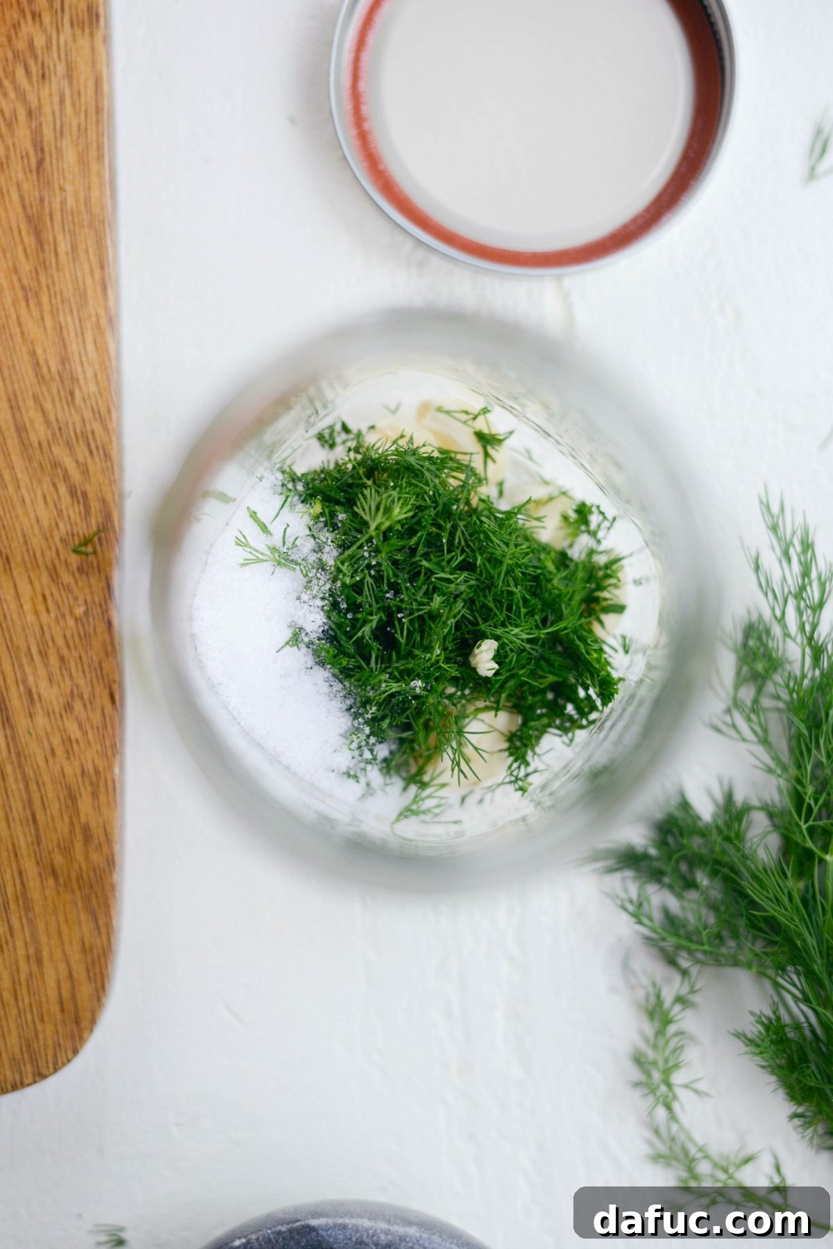 Probiotic Dill Carrot Sticks 6 dill and salt in jar