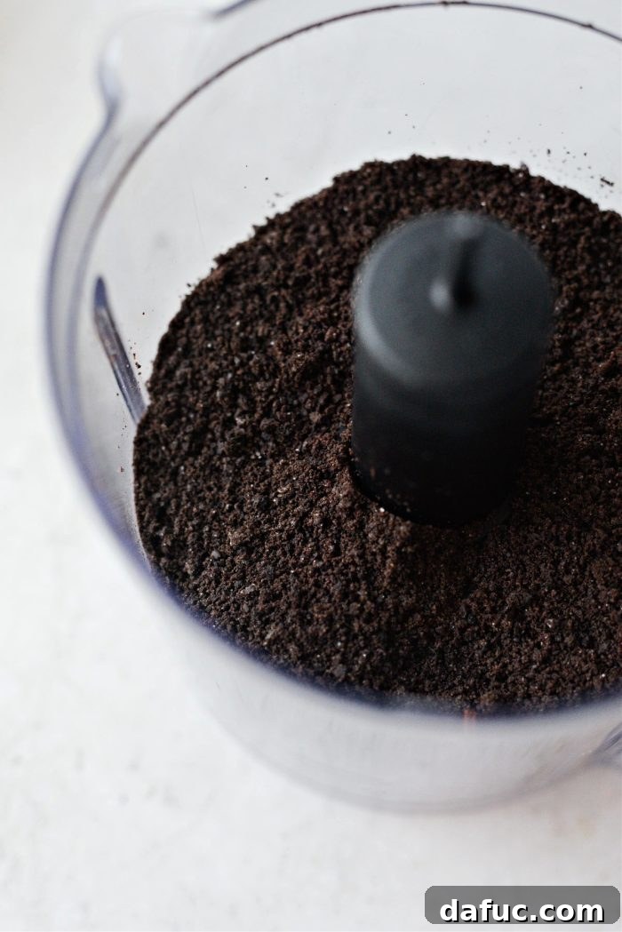 Decadent Chocolate Garden Delight 20 Finely crushed Oreo cookie crumbs in a food processor