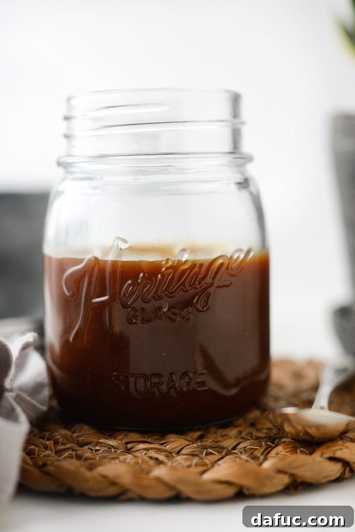 Caramel Brûlée Sauce in a bowl after cooling