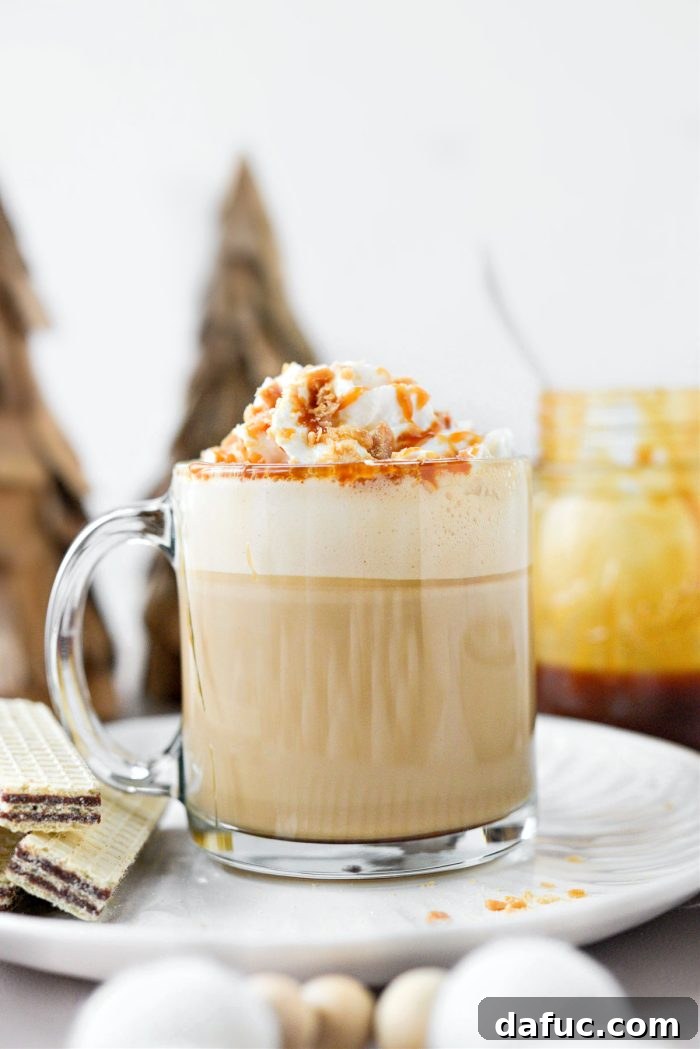 Caramel Brulee Latte 11 Caramel Brulée Latte topped with whipped cream, sauce, and candies
