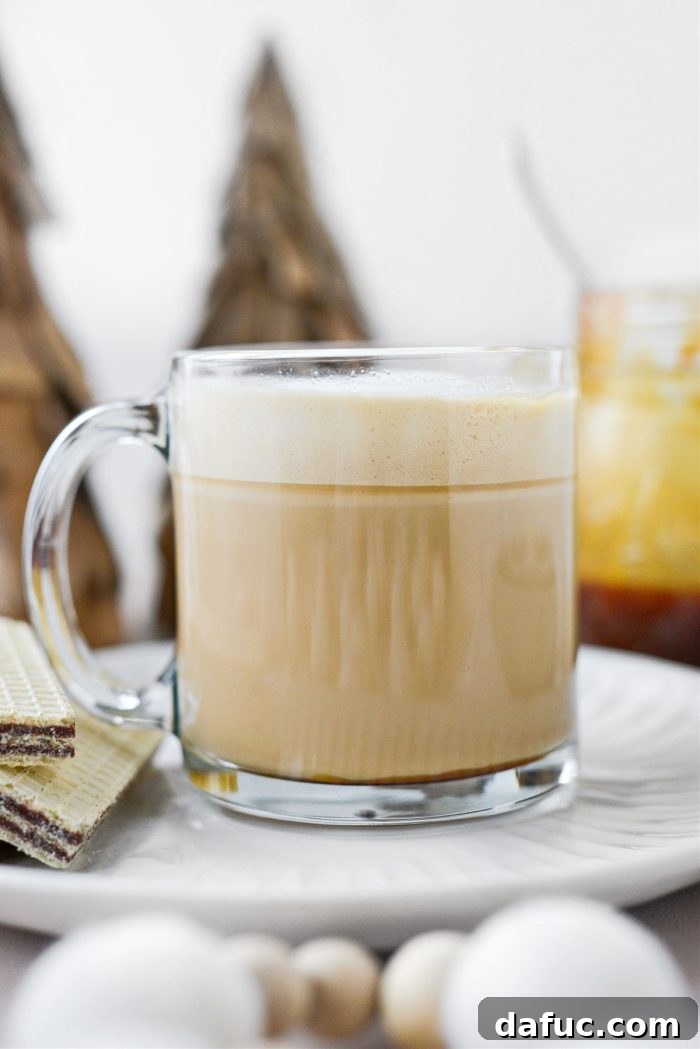Caramel Brulee Latte 10 Mug with espresso, caramel, and frothed milk