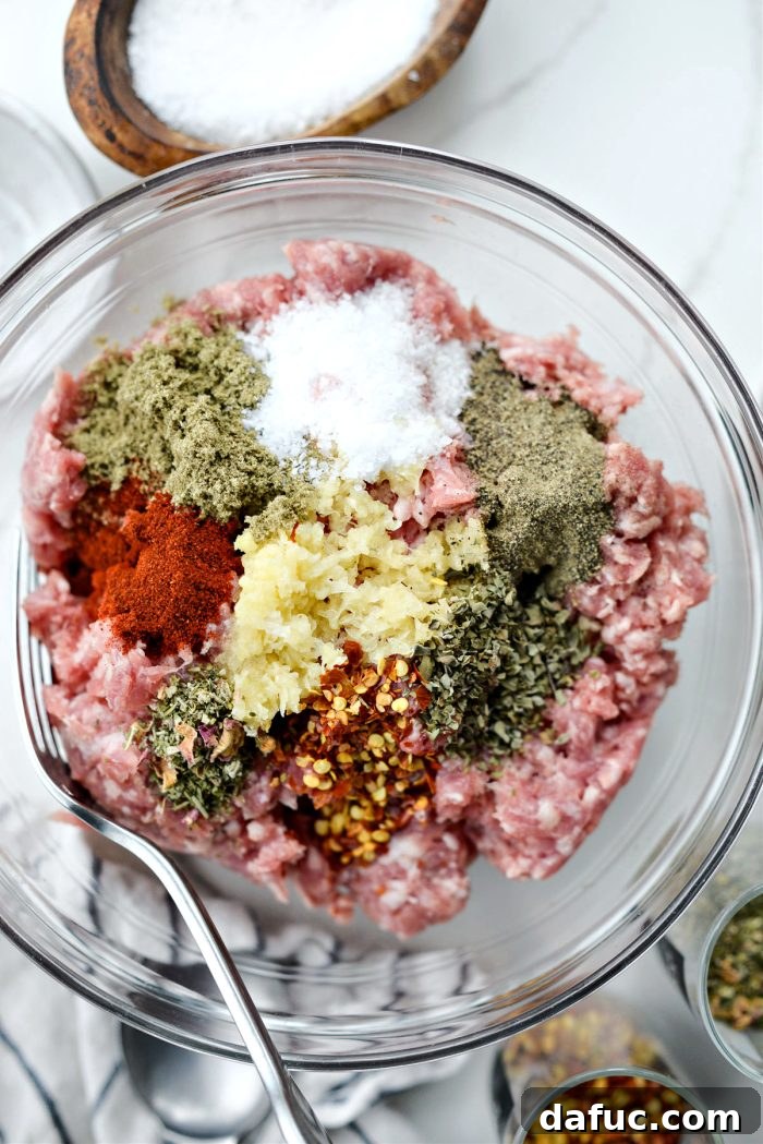 Spicy Farmhouse Breakfast Sausage Gravy 6 add garlic, spices and seasonings to pork